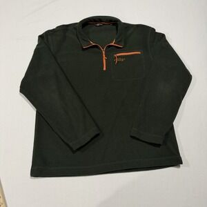 Orvis Trout Bum Pullover Mens L Dark Green Fleece 1/4 Zip Fishing Hiking Top